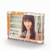 Moderne rosa Wasserfarbenklasse Foto Block (Rechts)