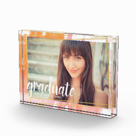 Moderne rosa Wasserfarbenklasse Foto Block