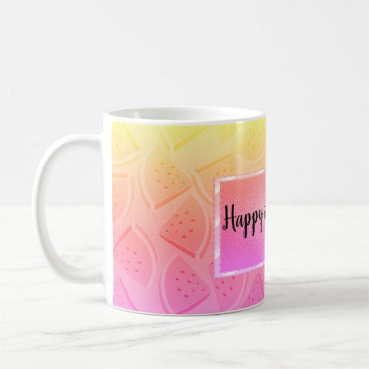Moderne rosa Wassermelone, Sommer Kaffeetasse (Links)