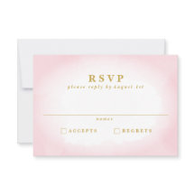 Moderne rosa Watercolor Wedding RSVP Card
