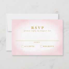 Moderne rosa Watercolor Wedding RSVP Card Karte