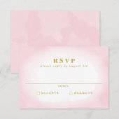 Moderne rosa Watercolor Wedding RSVP Card Karte (Vorne/Hinten)