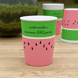 Moderne rosa Watermelon Frucht Sommer Papier Cups Pappbecher