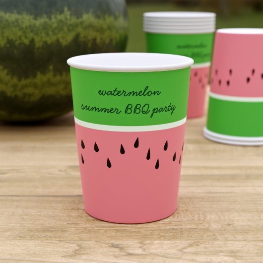 Moderne rosa Watermelon Frucht Sommer Papier Cups Pappbecher
