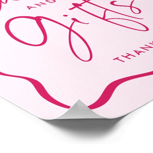Moderne rosa Wavy Abschluss Karten und Geschenke Poster (Ecke)