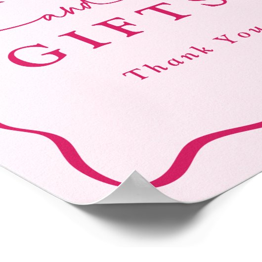 Moderne rosa Wavy Frame Cards und Geschenke Poster (Ecke)
