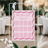 Moderne rosa Wavy-Frame-Hochzeitstabelle Poster