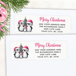 Moderne rosa Weihnachten Niedliche Pinguine
