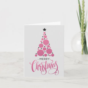 Moderne rosa Weihnachtsbaum-Feiertage Feiertagskarte