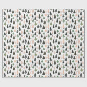 Moderne rosa Weihnachtsbaum-Muster Geschenkpapier (Flach)