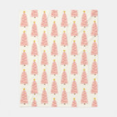 Moderne rosa Weihnachtsbäume Fleece Elfenbeinblank (Vorderseite)