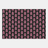 Moderne rosa Weihnachtsbaume Geschenkpapier Set (Vorderseite 3)