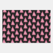 Moderne rosa Weihnachtsbaume Geschenkpapier Set (Vorderseite)