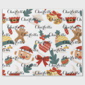 Moderne rosa Weihnachtsbäume Name Geschenk Persona Geschenkpapier