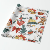 Moderne rosa Weihnachtsbäume Name Geschenk Persona Geschenkpapier (Ungerollt)