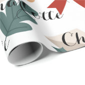 Moderne rosa Weihnachtsbäume Name Geschenk Persona Geschenkpapier (Rolleneckpunkt)