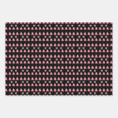 Moderne rosa Weihnachtsbaumen auf schwarz Geschenkpapier Set (Vorderseite 3)