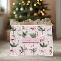 Moderne rosa Weihnachtsbaumschmuck-Geschenktasche