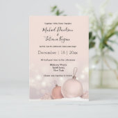 Moderne, rosa Weihnachtsfeiern Einladung (Stehend Vorderseite)