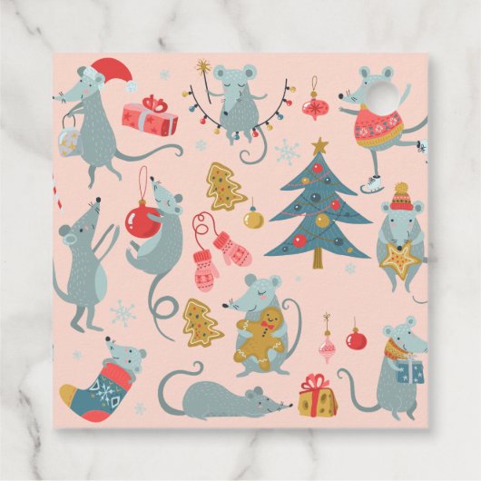 Moderne rosa Weihnachtsgeschenktafeln Geschenkanhänger (Rückseite)