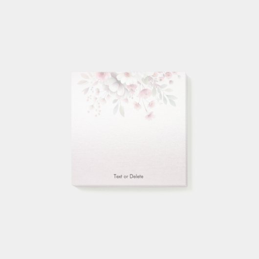 Moderne rosa weiße Blütenposten Post-it Klebezettel (Vorderseite)