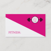 Moderne rosa-weiße Fitness Visitenkarte (Vorderseite)