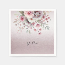 Moderne rosa, weiße Flora Napkins Serviette