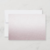 Moderne rosa, weiße, florale RSVP-Karte RSVP Karte (Rückseite)