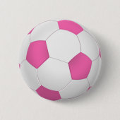 Moderne rosa weiße Fußball Button (Vorderseite)