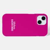 Moderne rosa weiße Sport-Monogramm-Name Case-Mate iPhone Hülle (Rückseite (Horizontal))