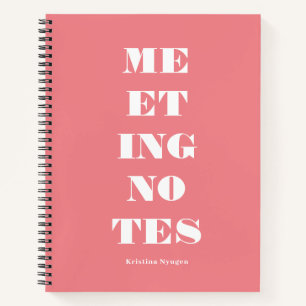Moderne rosa weiße Typografie Notizblock