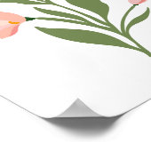 Moderne rosa Wildblumen Illustration Art Poster (Ecke)