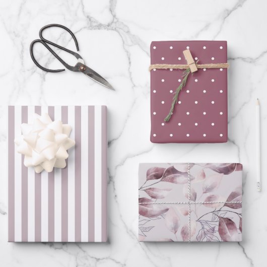 Moderne, rosa Wrapping Paper Sheets mit mehrfachem Geschenkpapier Set (Vorderseite)