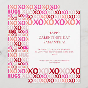 Moderne rosa XOXO beste Freundin Bff Galentine's D Feiertagskarte