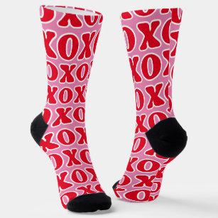 Moderne rosa XOXO Muster Valentinstag Socken