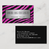 Moderne rosa Zebra Berufliche Visitenkarte (Vorne/Hinten)