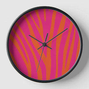 Moderne rosa Zebrafell-Farben einzigartig  Uhr