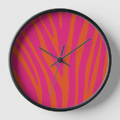Moderne rosa Zebrahaut farbenfroh einzigartig Uhr (Vorderseite)