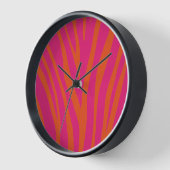 Moderne rosa Zebrahaut farbenfroh einzigartig Uhr (Winkel)