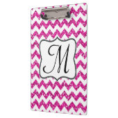 Moderne rosa Zickzack Monogram Erstklammer Klemmbrett (Links)