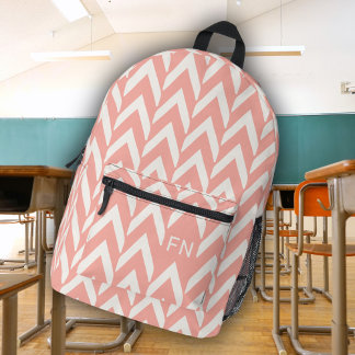 Moderne rosa Zickzack Monogramm-Initialen Bedruckter Rucksack
