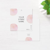 Moderne rosa Zirkeln Social Media Square Price Tag (Schreibtisch)