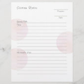 Moderne rosa Zitronennotizen Briefbogen (Vorderseite)