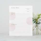 Moderne rosa Zitronennotizen Briefbogen (Stehend Vorderseite)