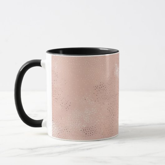 Moderne rosafarbene Abstraktion Tasse (Links)