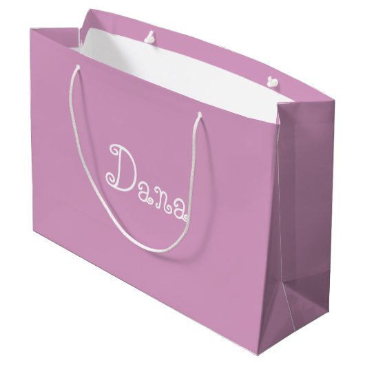 Moderne rosafarbene Babydusche Geschenktüte (Rückseite Schrägansicht)