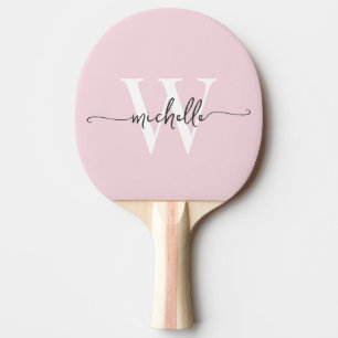 Moderne rosafarbene benutzerdefinierte Monogramm-N Tischtennis Schläger