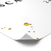 Moderne rosafarbene Blume und Goldfallen Poster (Ecke)