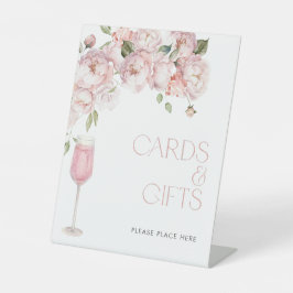 Moderne rosafarbene Blumengeschenke & Brautpartys Sockelschild