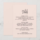 Moderne, rosafarbene Details Save The Date (Vorne/Hinten)